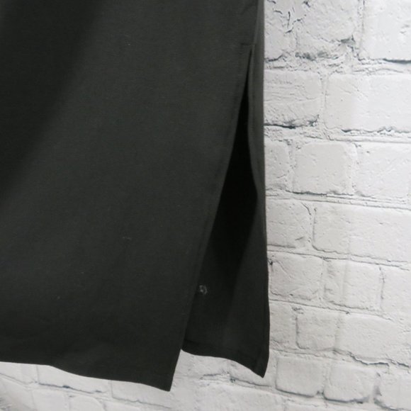 Women's Petite Square Neck Sleeveless Knit Dress - Black - Picture 4 of 5